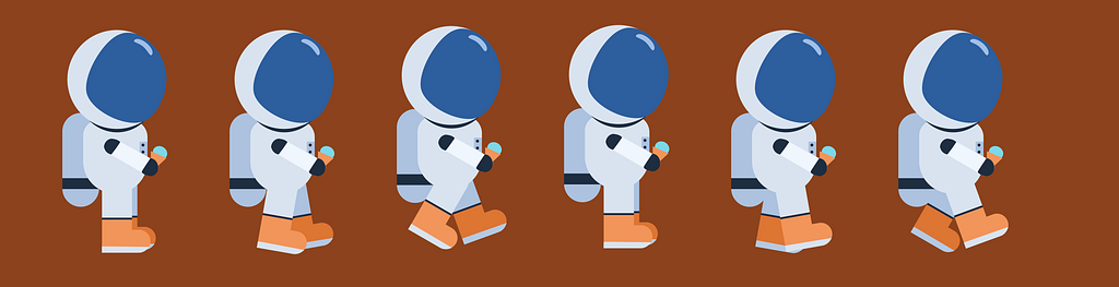 Frames used for Judy’s walking animation