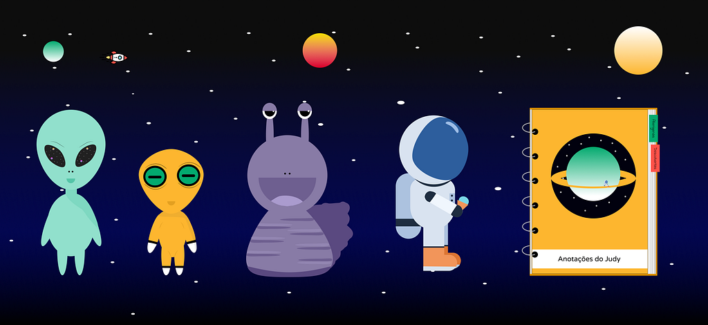 Building the illustrations from geometric shapes